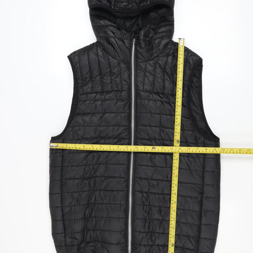 Very Man Men’s Black Hooded Puffer Waistcoat Gilet Size S Regular Fit