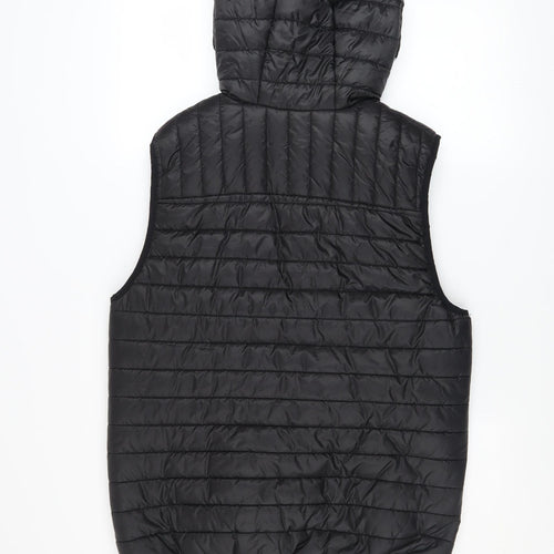 Very Man Men’s Black Hooded Puffer Waistcoat Gilet Size S Regular Fit