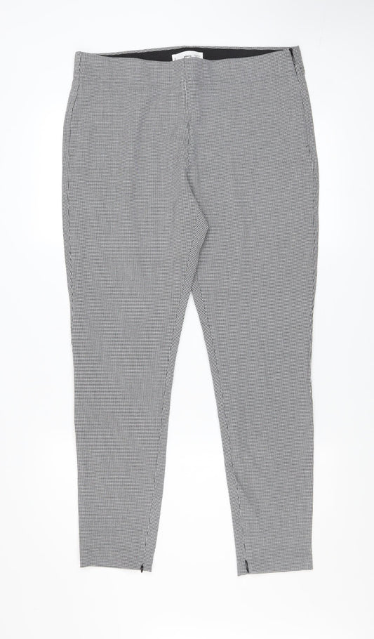 MNG Womens Grey Houndstooth Slim Fit Stretch Leggings XL