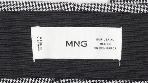 MNG Womens Grey Houndstooth Slim Fit Stretch Leggings XL