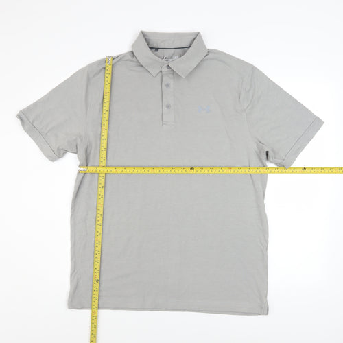 Under Armour Men's Grey HeatGear Polo Shirt Size L Loose Fit