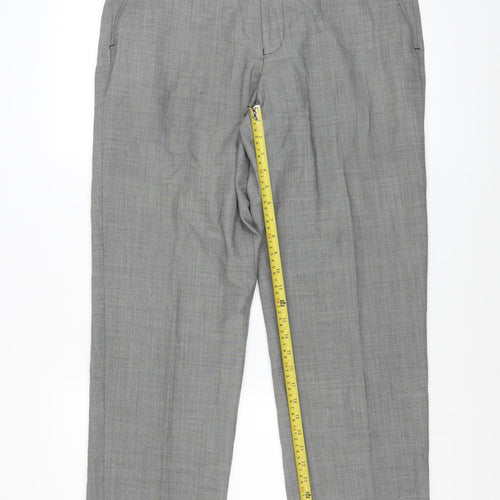 Dunnes Stores Men Grey Wool Blend Dress Pants 36W 31L Regular Fit