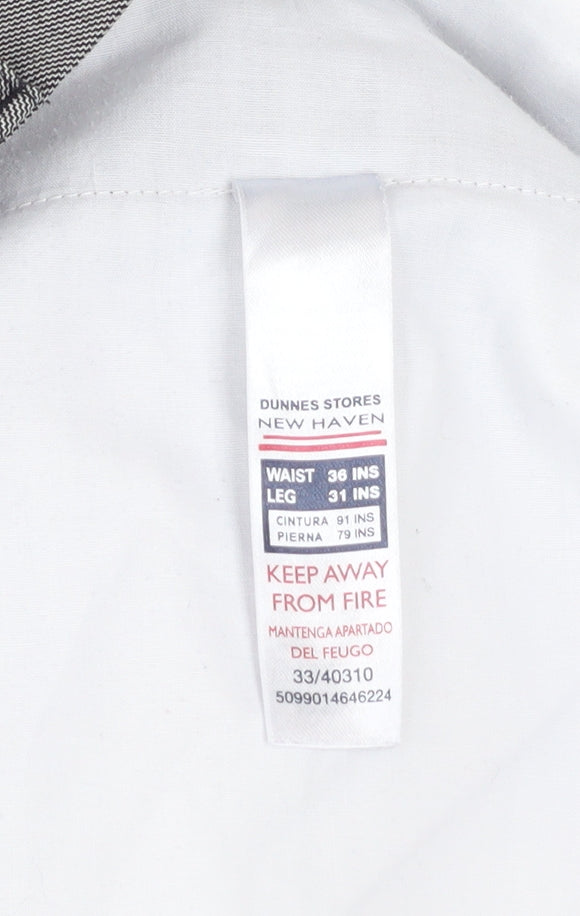 Dunnes Stores Men Grey Wool Blend Dress Pants 36W 31L Regular Fit