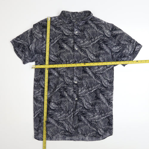 Jack & Jones Men’s Black Tropical Short Sleeve Cotton Shirt L