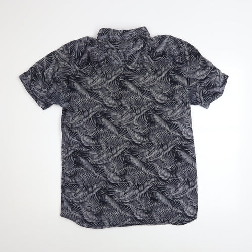 Jack & Jones Men’s Black Tropical Short Sleeve Cotton Shirt L
