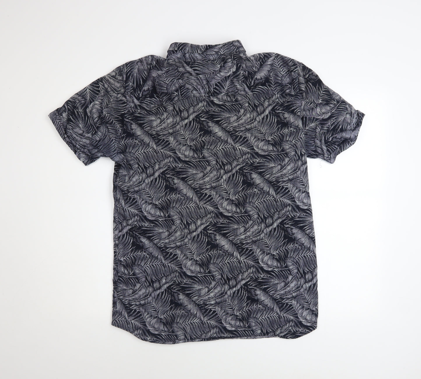 Jack & Jones Men’s Black Tropical Short Sleeve Cotton Shirt L