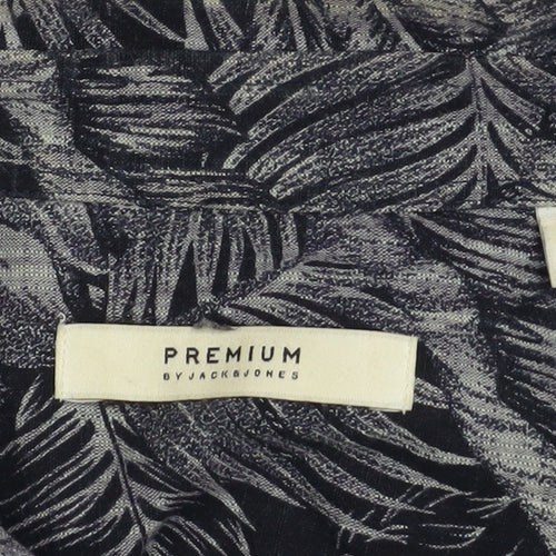 Jack & Jones Men’s Black Tropical Short Sleeve Cotton Shirt L