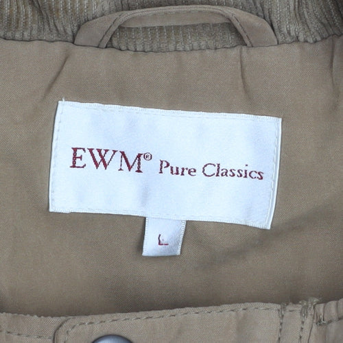 EWM Men’s Beige Cotton Blend Lined Parka Jacket Size L