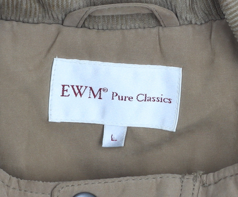 EWM Men’s Beige Cotton Blend Lined Parka Jacket Size L