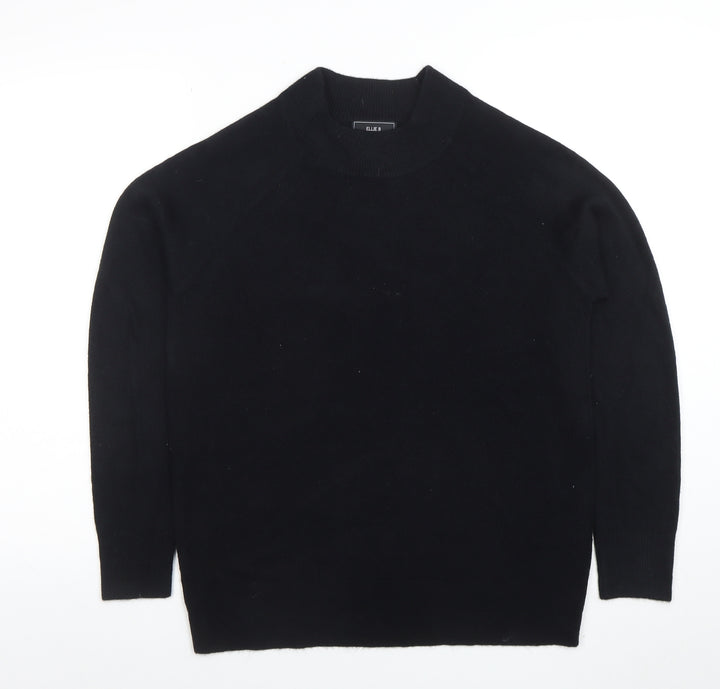 Ellie B Women's Black Acrylic Knit Crew Neck Jumper Size S