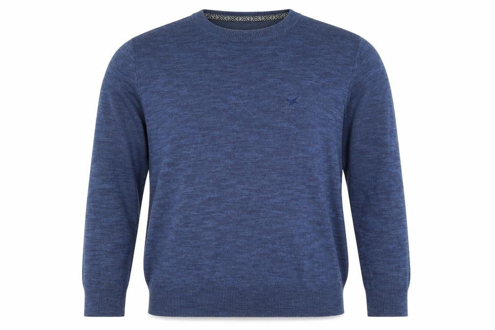 Gandy's Women's Blue Cotton Crew Neck Long Sleeve Jumper M