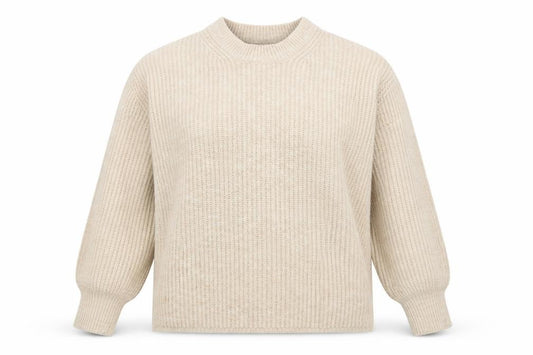 Front view of ASOS DESIGN Women Beige, size 8, Mock Neck Chunky Knit Jumper