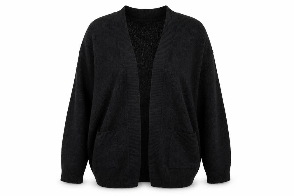 Front view of Universal Thread Women’s Black XS Open Front Knit Cardigan