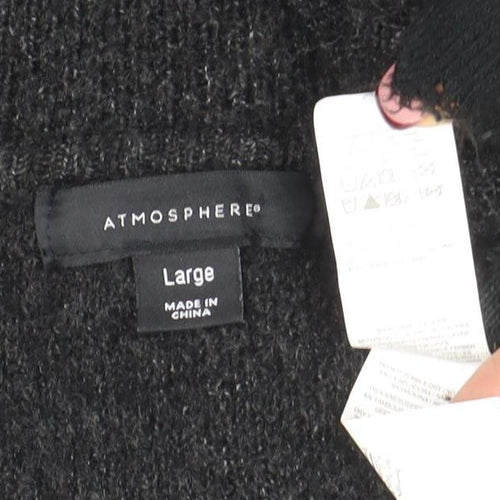 Atmosphere Women's Black Full Zip Chunky Knit Cardigan L