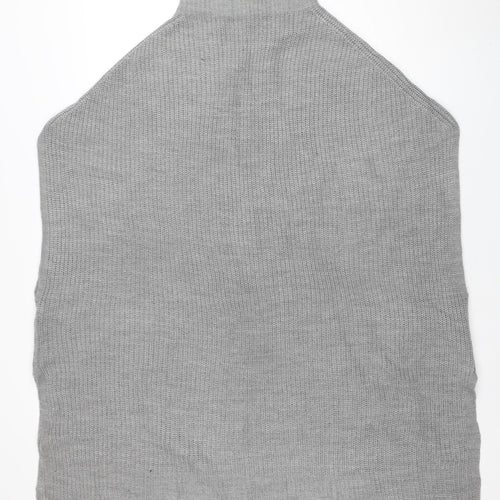 Yours Women Grey Knit High Neck Cape Jumper Size 18-20