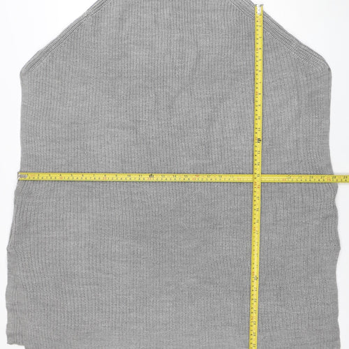 Yours Women Grey Knit High Neck Cape Jumper Size 18-20