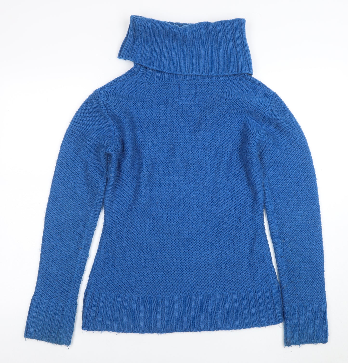 Joe Browns Womens Blue Roll Neck Cable-Knit Jumper Size 10