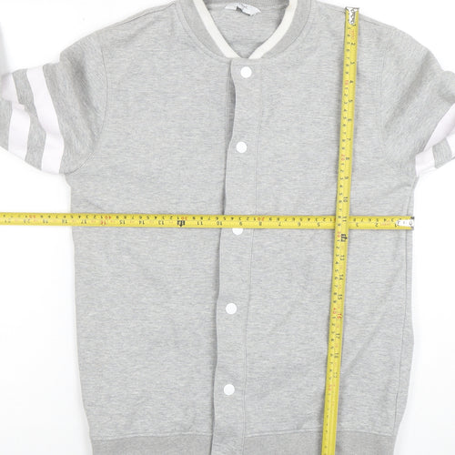 Next Men’s Grey Small Button Up Long Sleeve Sweatshirt