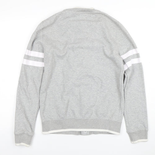 Next Men’s Grey Small Button Up Long Sleeve Sweatshirt