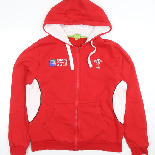 Rugby Originals Womens Red Full Zip Hoodie Size 16/18 Cotton Blend WRU 2015