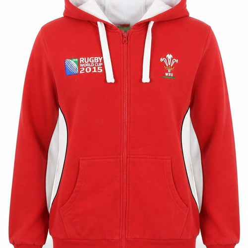 Rugby Originals Womens Red Full Zip Hoodie Size 16/18 Cotton Blend WRU 2015