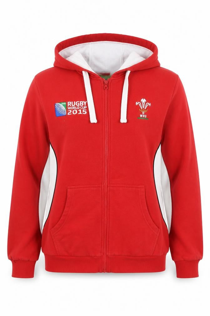 Rugby Originals Womens Red Full Zip Hoodie Size 16/18 Cotton Blend WRU 2015