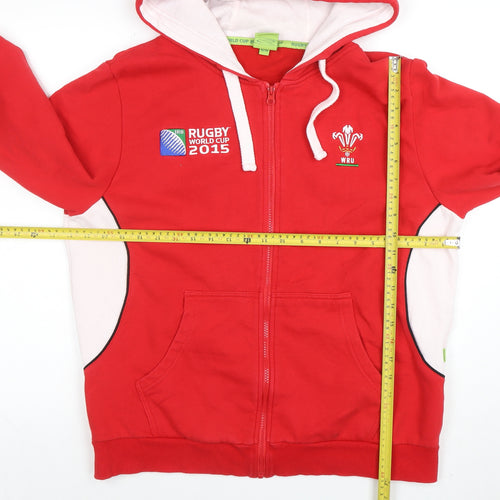 Rugby Originals Womens Red Full Zip Hoodie Size 16/18 Cotton Blend WRU 2015