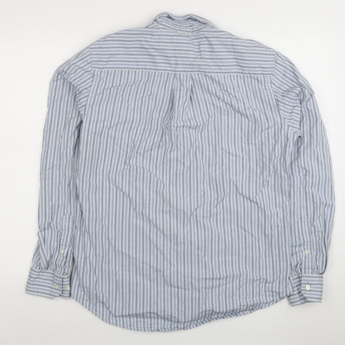 Tommy Hilfiger Men's Blue Striped Button-Down Shirt M Custom Fit