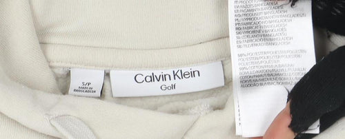 Calvin Klein Golf Women Beige Pullover Hoodie Size S Cotton Blend
