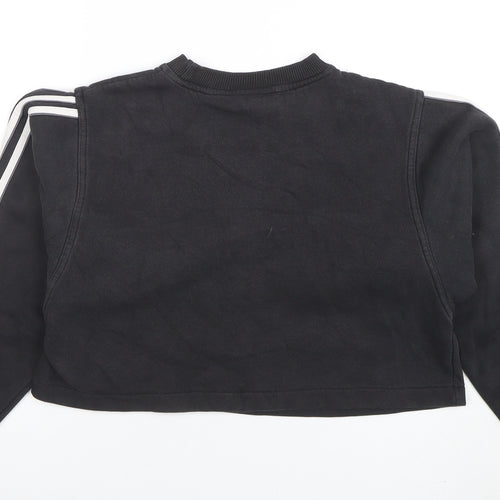 Adidas Women's Black Crew Neck Cropped Sweatshirt Size S