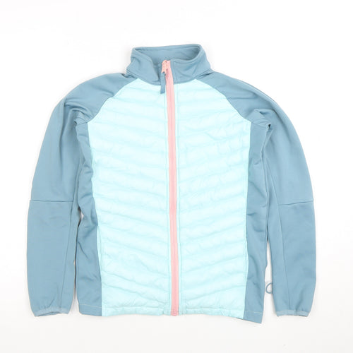 Mountain Warehouse Girls Blue Softshell Puffer Jacket 11-12 Years Lightweight Zip