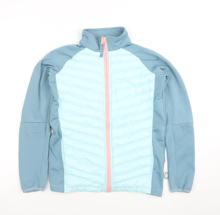 Mountain Warehouse Girls Blue Softshell Puffer Jacket 11-12 Years Lightweight Zip