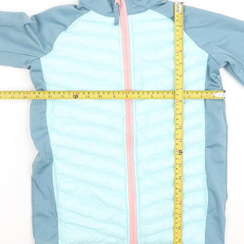 Mountain Warehouse Girls Blue Softshell Puffer Jacket 11-12 Years Lightweight Zip