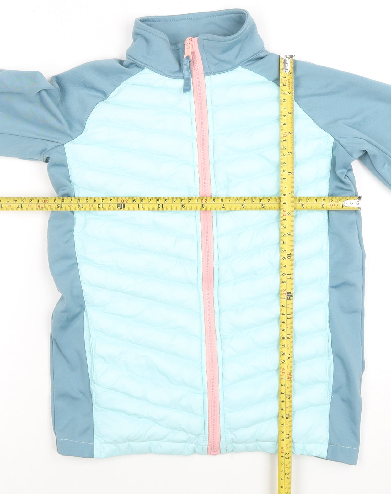 Mountain Warehouse Girls Blue Softshell Puffer Jacket 11-12 Years Lightweight Zip