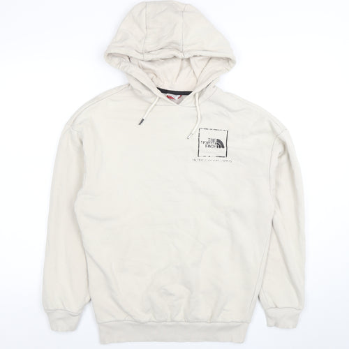 The North Face Womens Beige Pullover Hoodie Small Logo Lined Sweatshirt