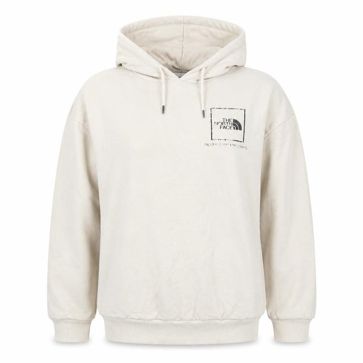 The North Face Womens Beige Pullover Hoodie Small Logo Lined Sweatshirt