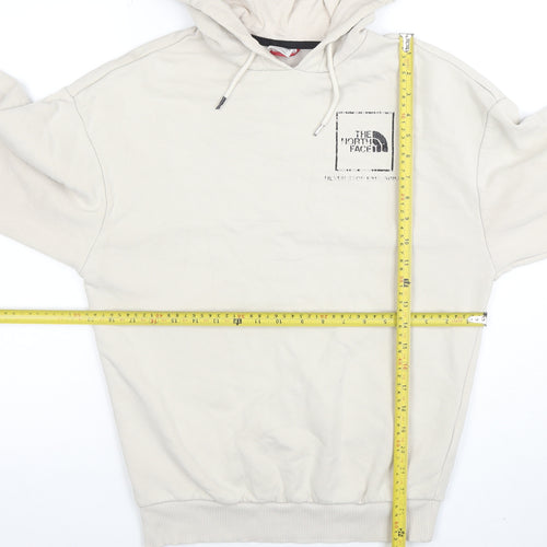 The North Face Womens Beige Pullover Hoodie Small Logo Lined Sweatshirt