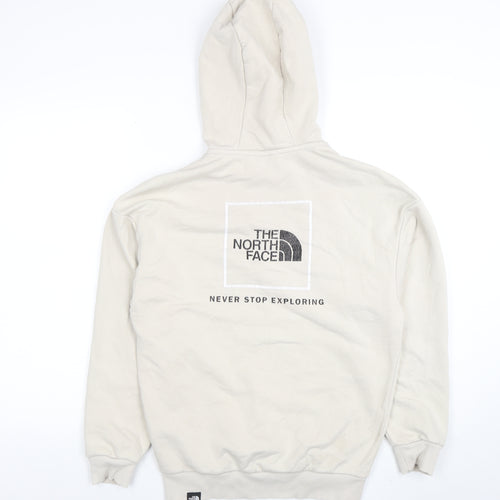 The North Face Womens Beige Pullover Hoodie Small Logo Lined Sweatshirt