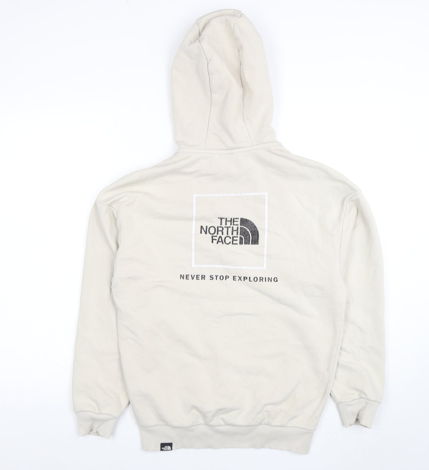 The North Face Womens Beige Pullover Hoodie Small Logo Lined Sweatshirt