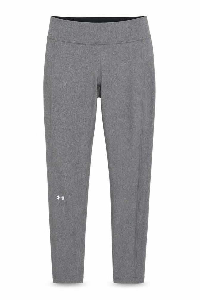 Front view of Under Armour Women’s Grey HeatGear Compression Leggings, size S