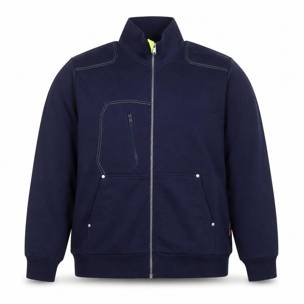 Fristads Kansas Men's Blue 2XL Full Zip Sweatshirt Regular Fit Workwear