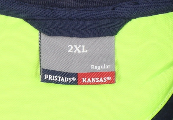 Fristads Kansas Men's Blue 2XL Full Zip Sweatshirt Regular Fit Workwear
