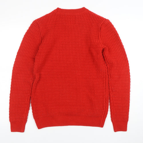 Clockhouse Women Red Waffle-Knit Acrylic Jumper XS