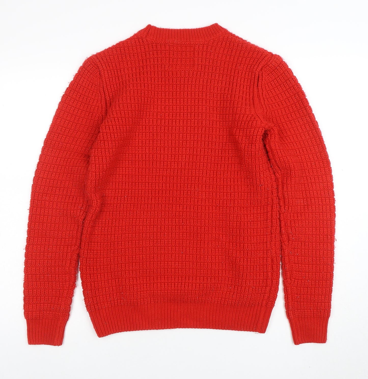 Clockhouse Women Red Waffle-Knit Acrylic Jumper XS