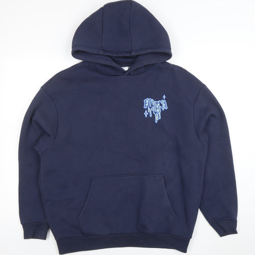 Forena Women's Navy Blue Pullover Hoodie Size S Graphic Print