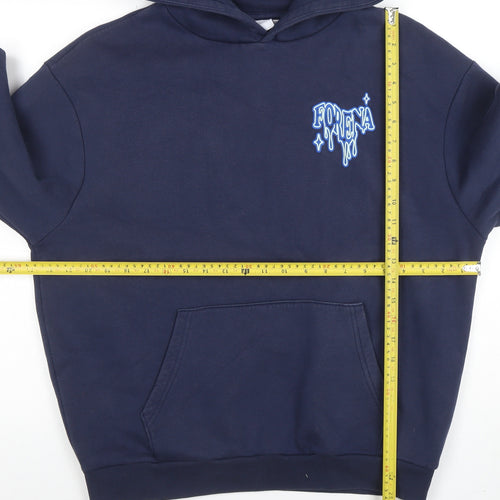 Forena Women's Navy Blue Pullover Hoodie Size S Graphic Print