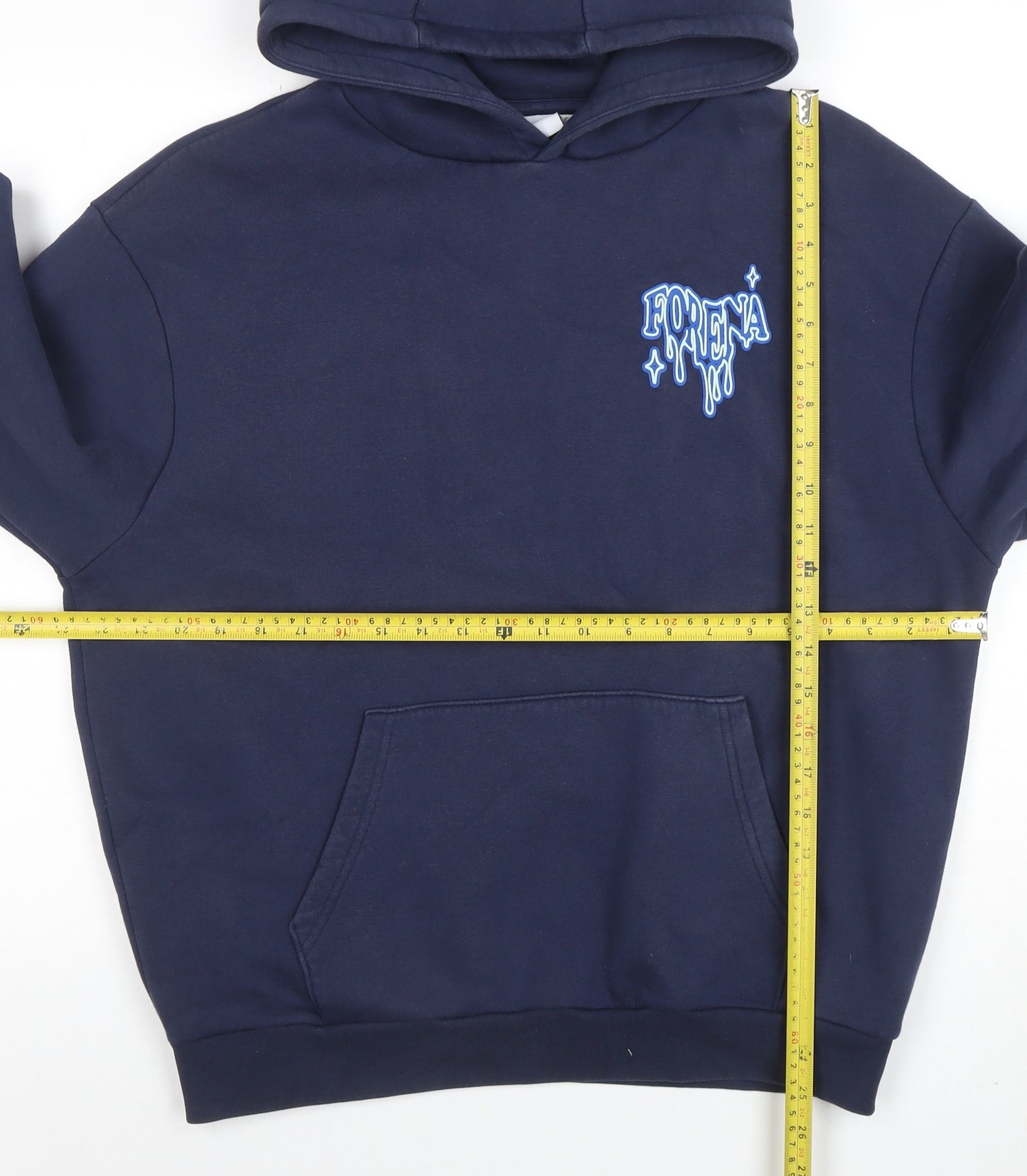 Forena Women's Navy Blue Pullover Hoodie Size S Graphic Print