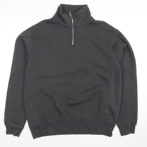 Zara Women’s Black 1/2 Zip Long Sleeve Pullover Sweatshirt Size 12
