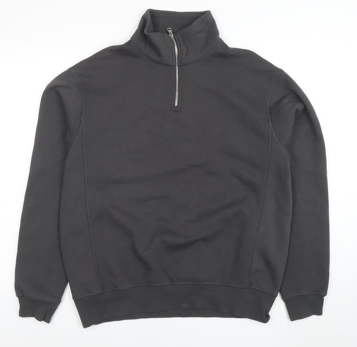 Zara Women’s Black 1/2 Zip Long Sleeve Pullover Sweatshirt Size 12
