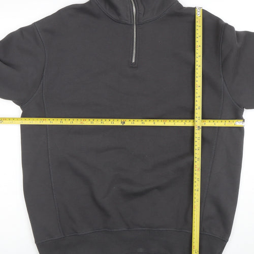 Zara Women’s Black 1/2 Zip Long Sleeve Pullover Sweatshirt Size 12